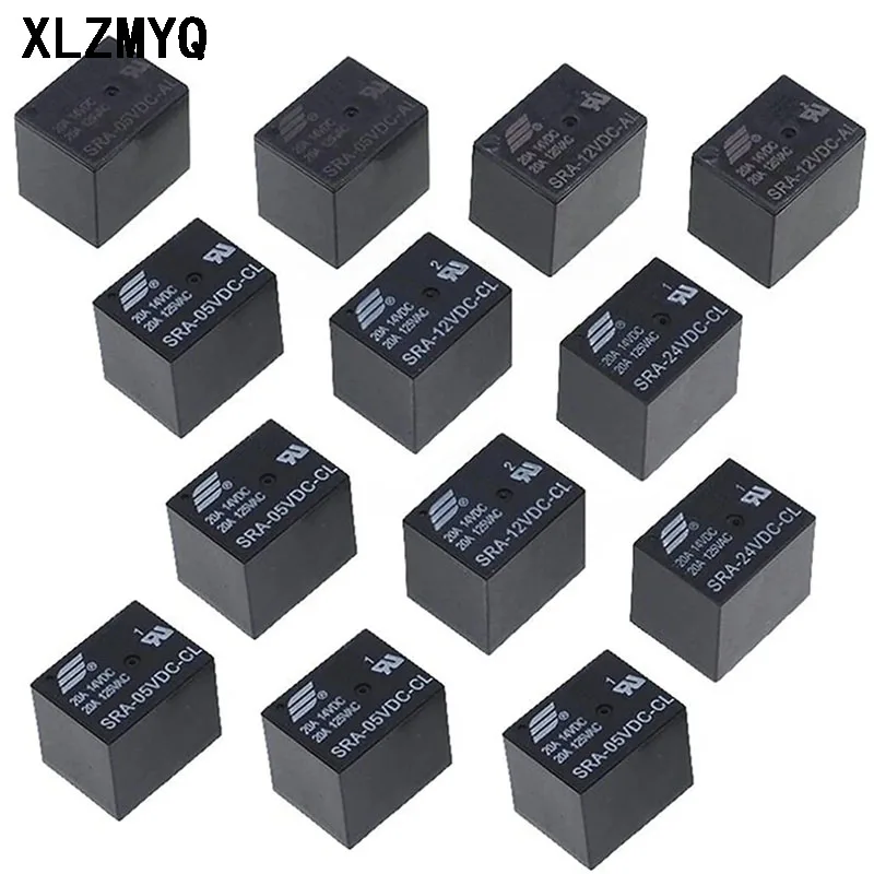 100pcs Relay SRA-05VDC-AL SRA-12VDC-AL SRA-24VDC-AL 20A 4pin SRA Relays SRA-05VDC-CL SRA-06VDC-CL SRA-12VDC-CL SRA-24VDC-CL 5Pin