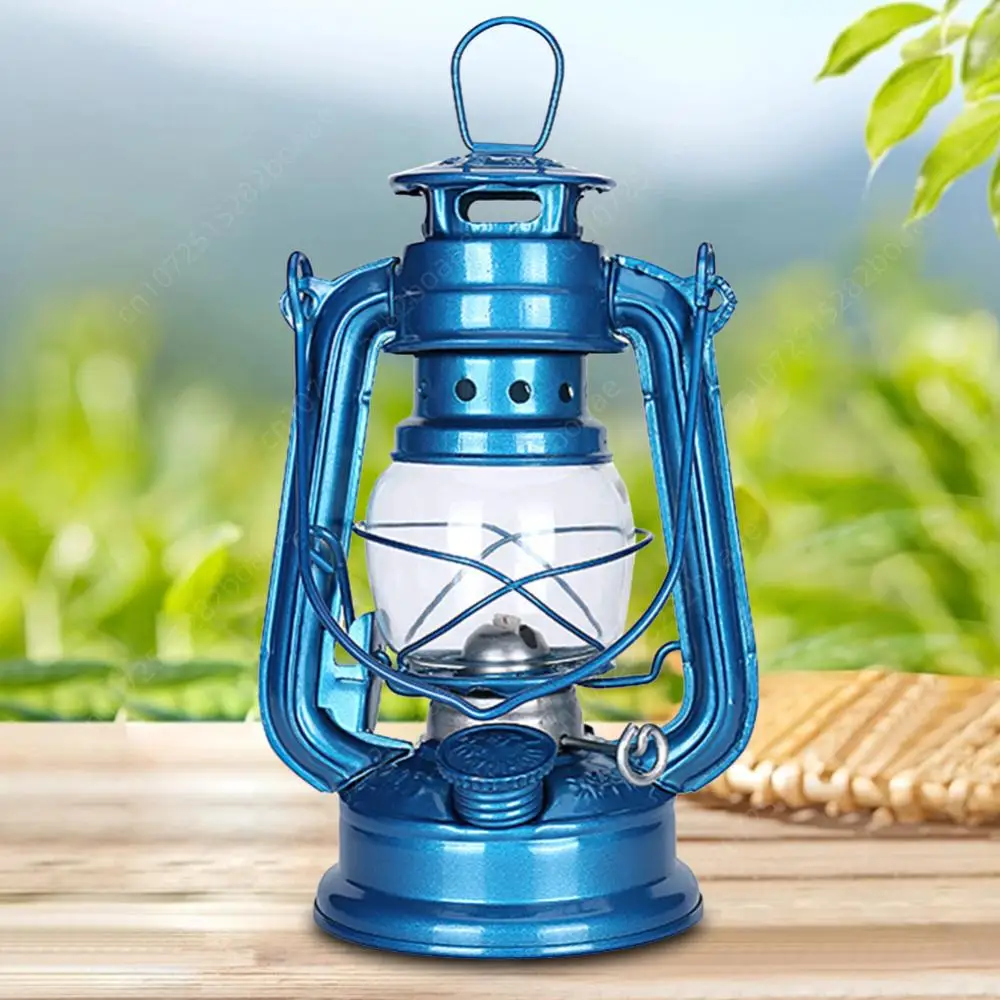 Metal Kerosene Lantern Vintage Oil Burning Lantern Hurricane Table Lamps with Handle for Camping Home Patio