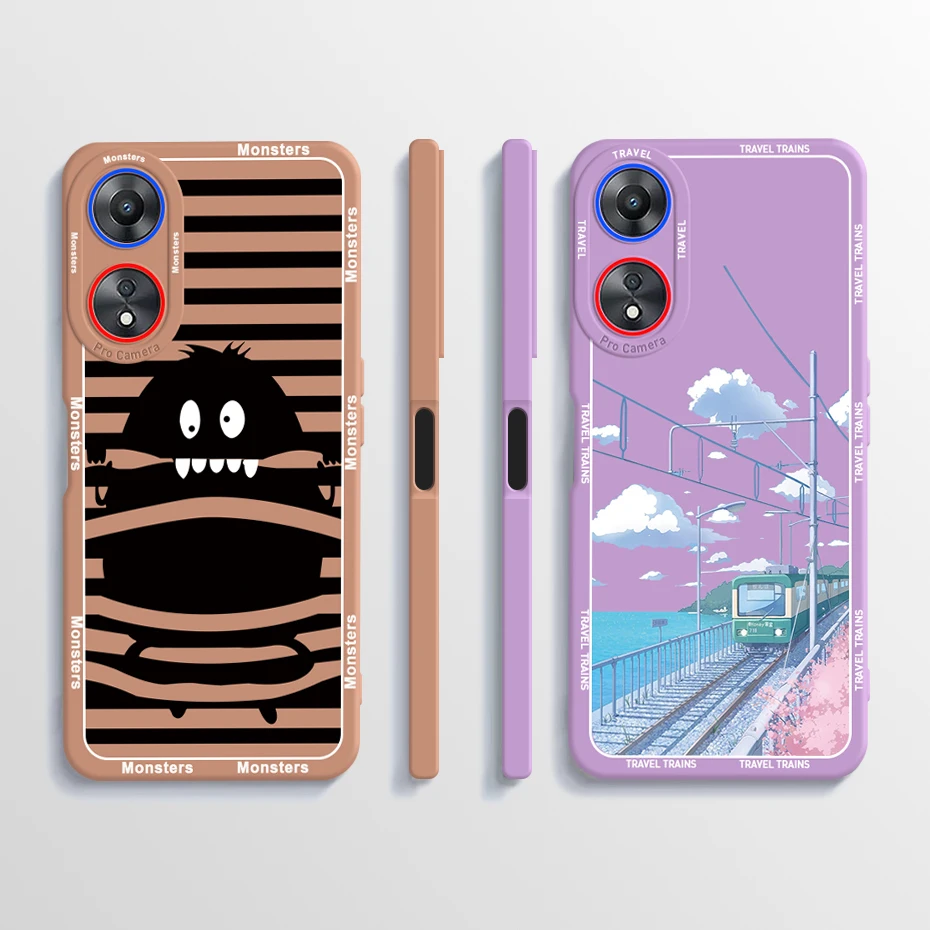 Per OPPO A78 5G custodia OPPO A58 5G Cover Cute Panda Dinosaur custodia in Silicone liquido per OPPOA58 OPPOA78 A 58 A 78 Coque Bumper