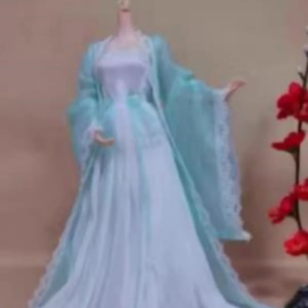 

Female Hanfu Chinese Ancient Antique Shirt Long Dress 1/6 Scale Suit Model Fit 30cm Soldier Action Figure Doll Body Toys