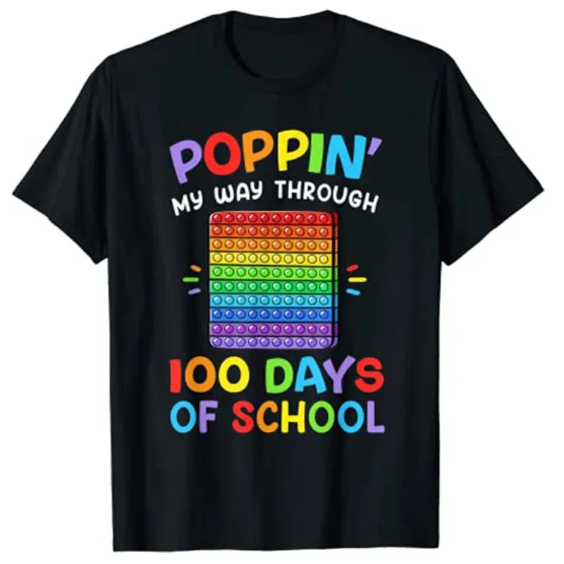 Poppin My Way Through 100 Days Funny 100th Day of School Kid T-Shirt