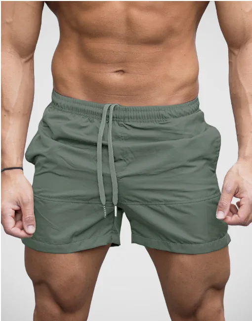 

Men's Beach orts Cross-Border Best-Selling Product Casual Pants Mid-Waist Straight Leg Non-Stretch Khaki Color