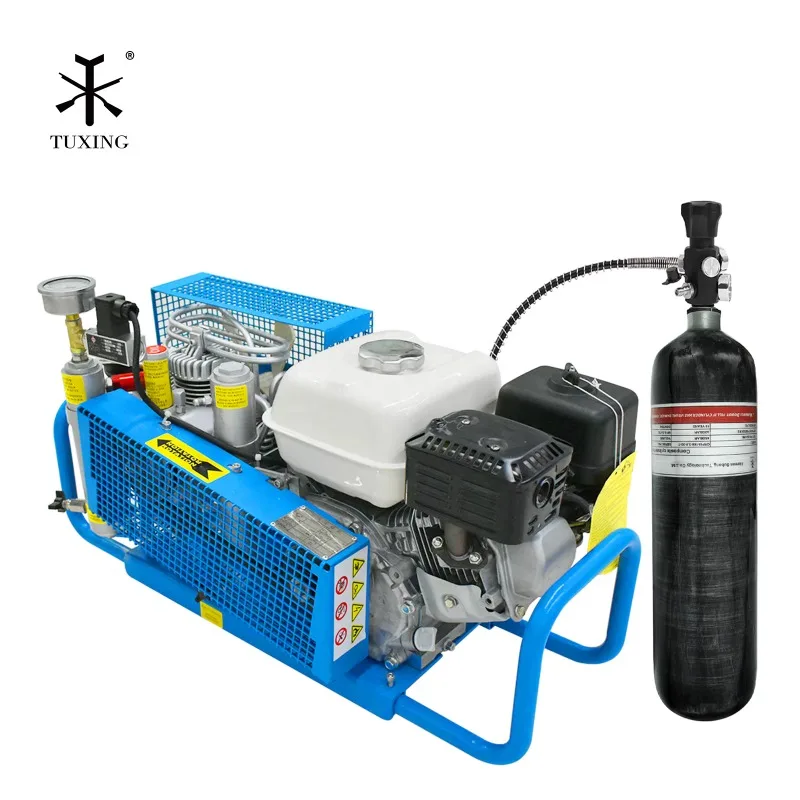 Factory Wholesale 100L/min 4500psi 300bar 30mpa 4kw GAS Driven High Pressure Diving Air Compressor For Scuba Tank