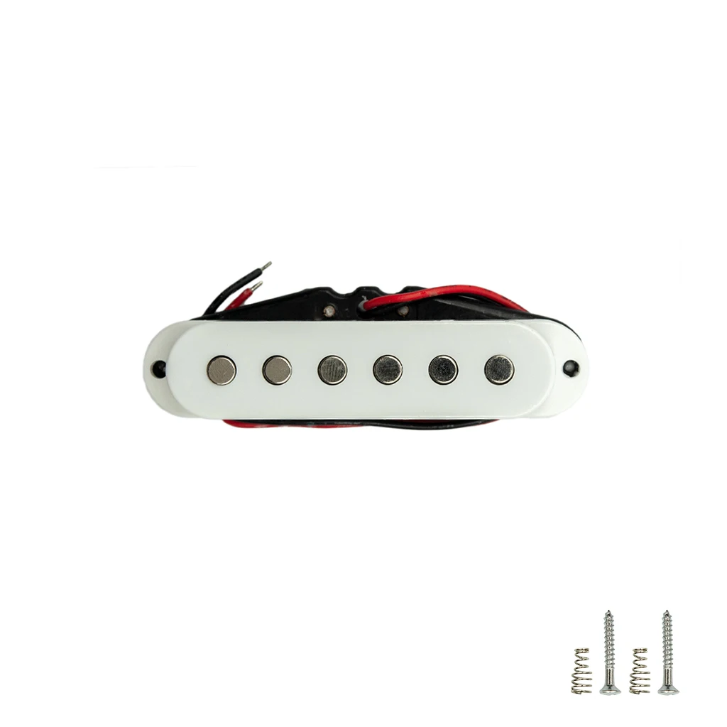 NAOMI 3PCS Guitar Pickups 50mm Guitar Single Coil Pickup Ceramic Magnet For Electric Guitar White