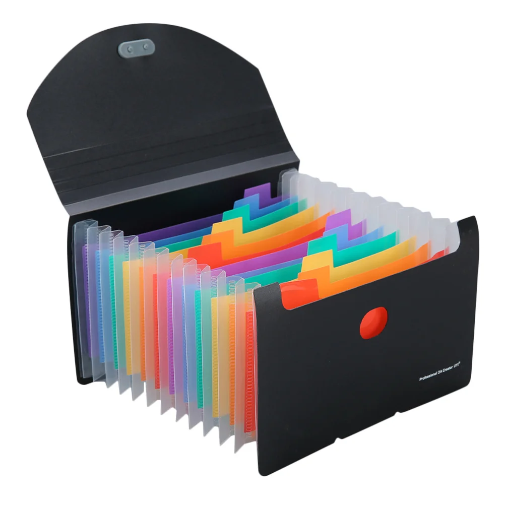 

Three Side Seal A6 Receipt Holder Expanding File Folder Mini Accordion Organizer 13 Compartments Portable Document Organizer