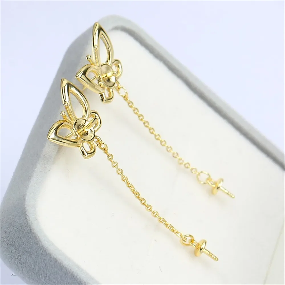 

Gold Plated Pearl Earring Settings, DIY Jewelry Making Supplies, Blank Ear Stud Bases for Handmade Accessories, 1pair No Pearl