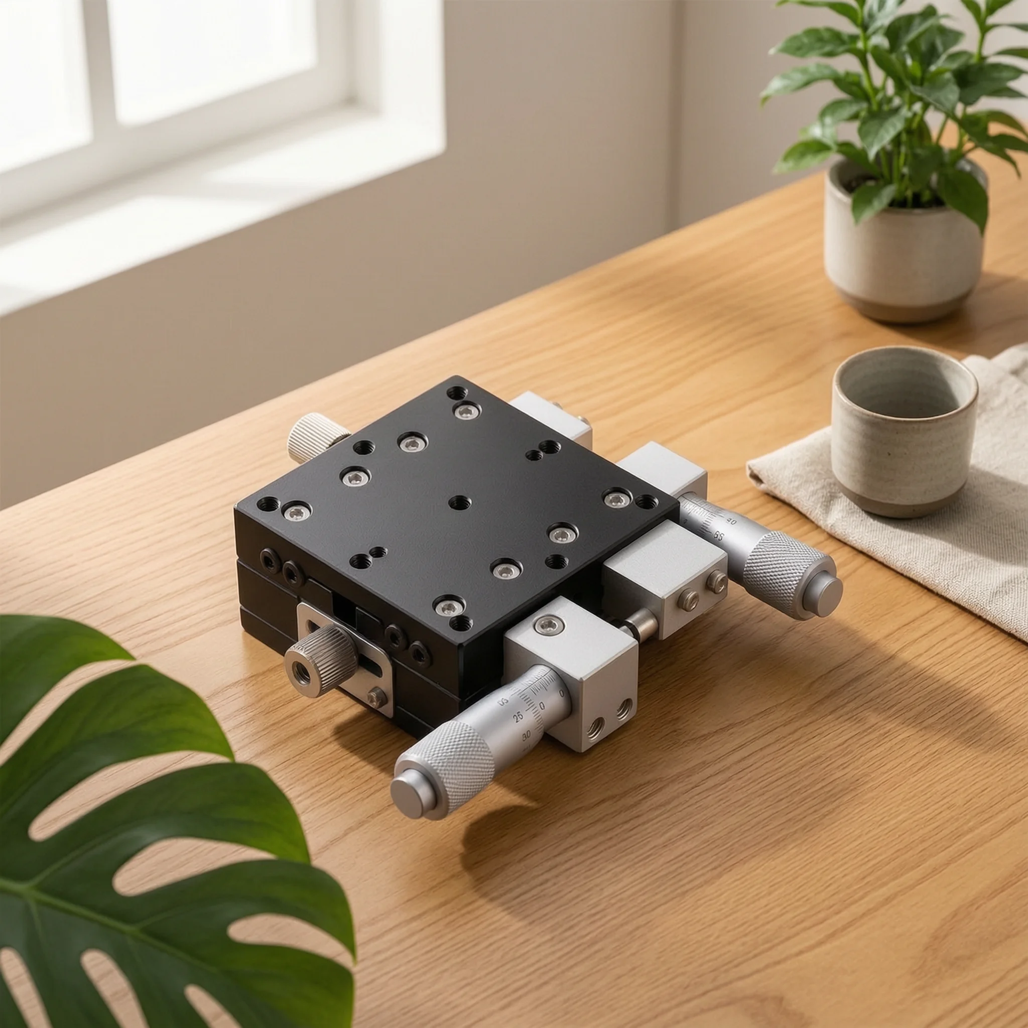 Plateau de micro-positionnement XY, table de positionnement manuelle de précision, table à glissière croisée, matériel stable et fluide pour machinistes