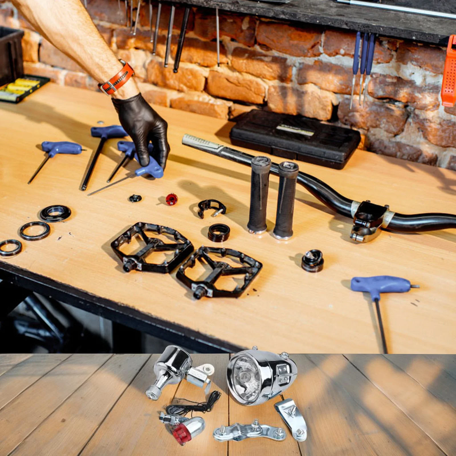 

Аксессуары для велосипеда AC12V Комплект освещения для ночной езды Конструкция из алюминиевого сплава Простая установка для большинства велосипедов для езды на велосипеде