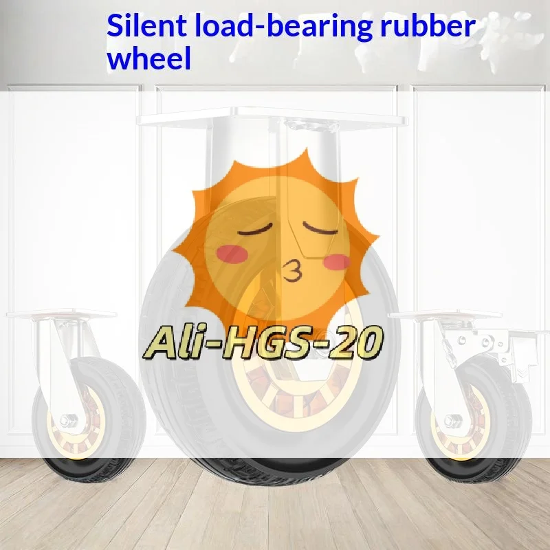 

3/4-Inch Silent Rubber Caster Wheels with Brakes - Scratch-Proof Soft Tread for Home & Office Floors