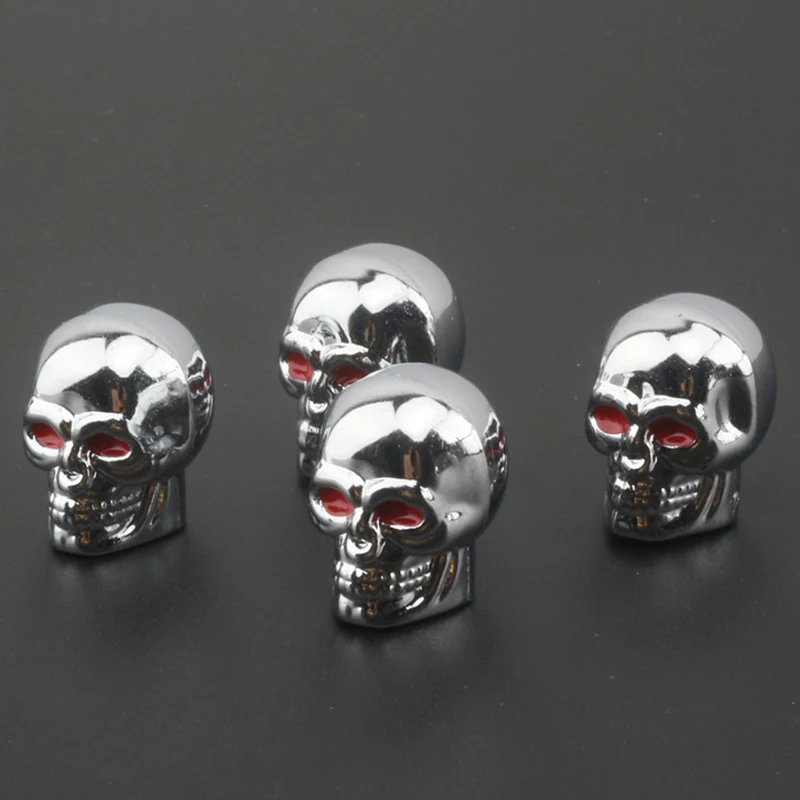 4Pcs Skull Valve Caps ABS Car Wheel Plugs For Alloy Wheels Tire Valve Cap Auto Valve Cover Nipple Caps For Cars Motorcycles Bike