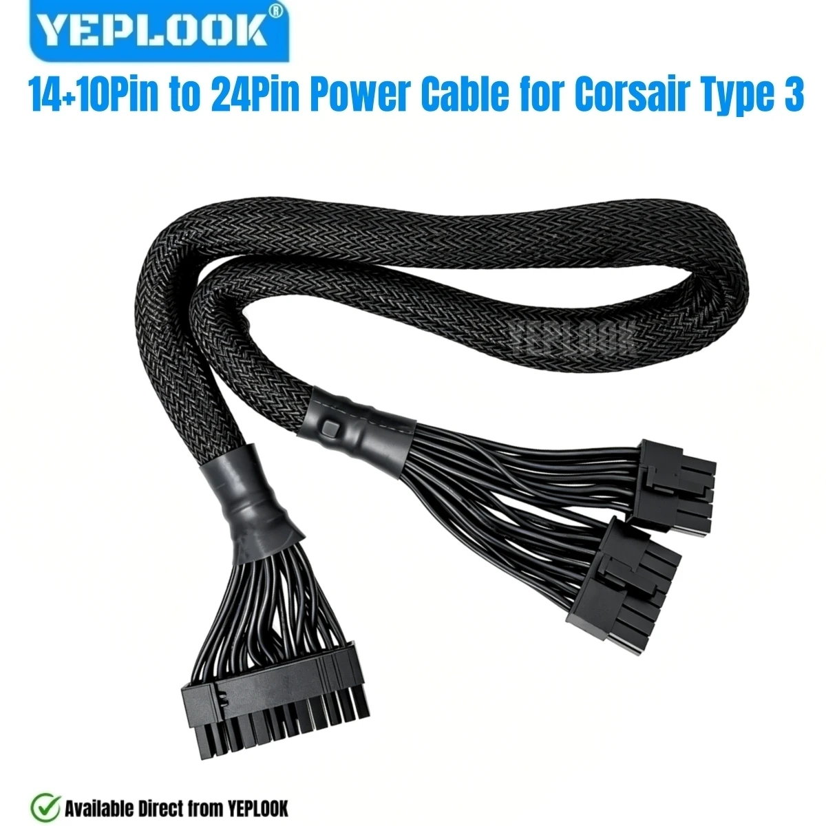 

For Corsair HX GOLD, 14+10Pin to 24Pin ATX Motherboard Power Cable for Corsair HX1050, HX1000, HX850, HX750, HX650 Type 3 Power