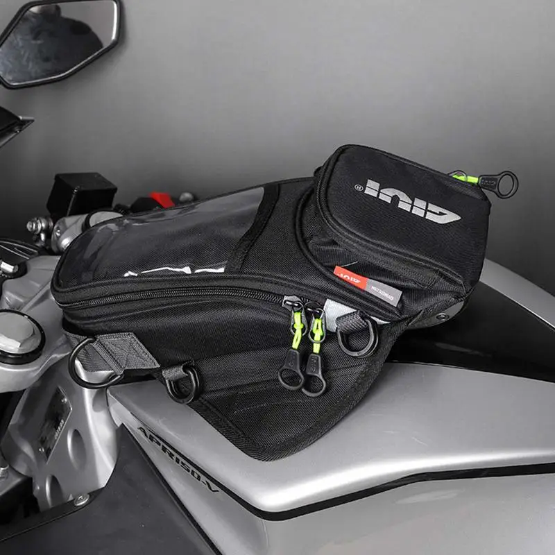 

Motorcycle Tank Bag Multifunction Strong Magnetic Motorbike Saddle Single Shoulder Bag Big Screen For phone & GPS With Raincover