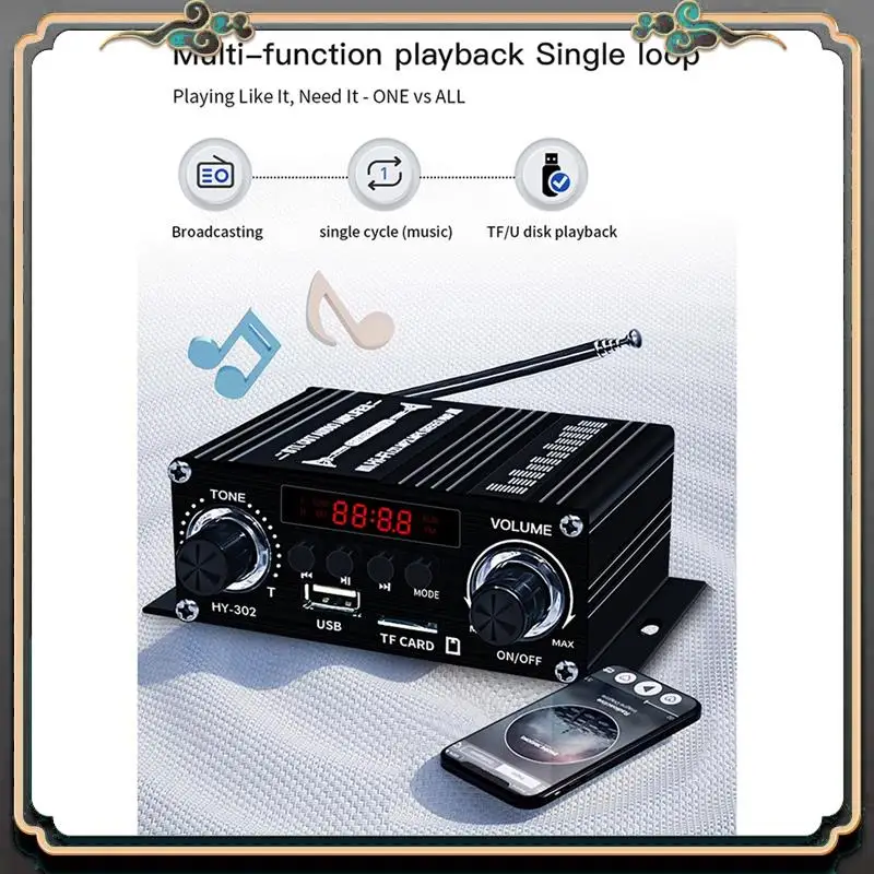 Reliable-New Digital Bluetooth Amplifier 12V Home Car 2 Channel HIFI Sound Speaker FM Receiver Audio Amplificador Clase-AB AMP