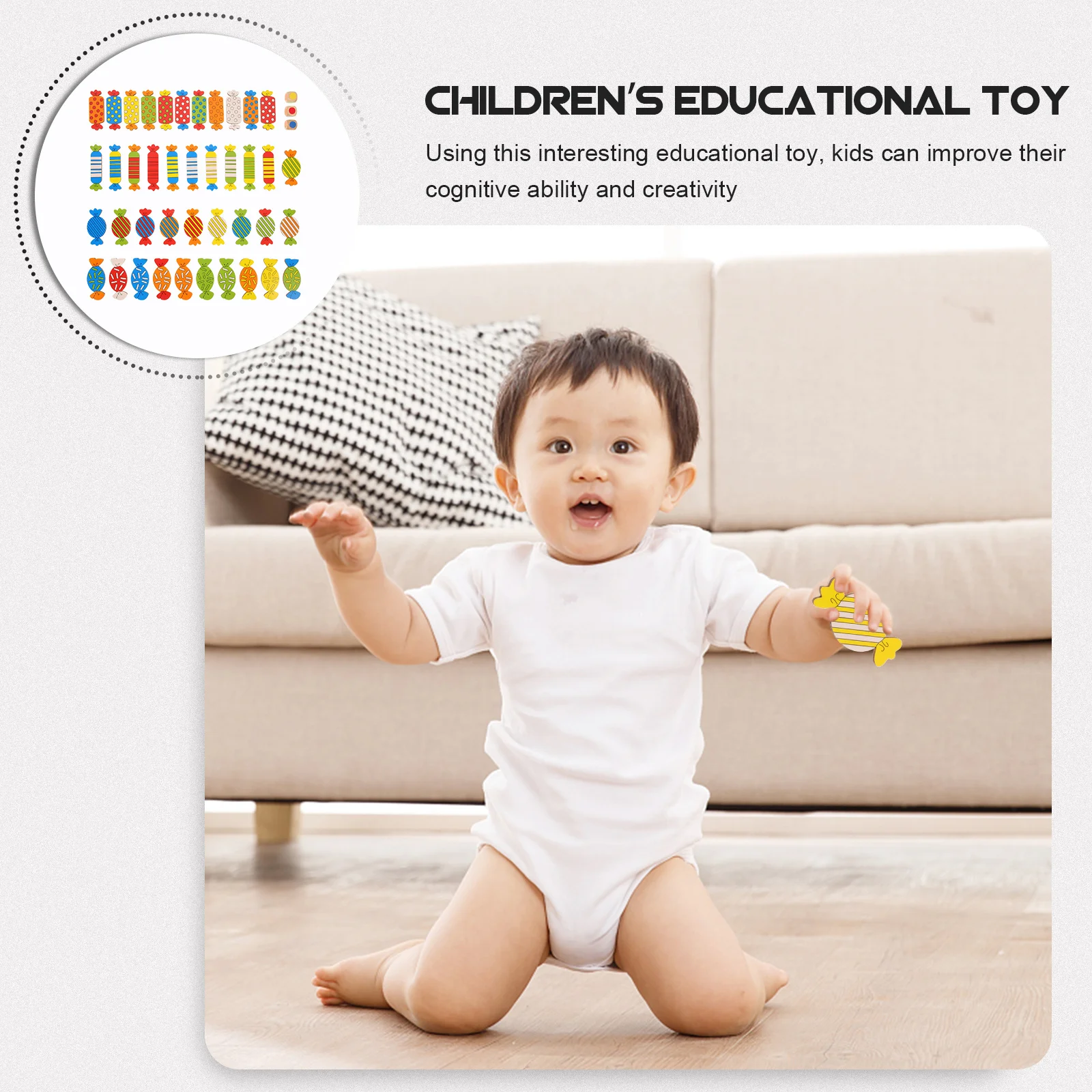 1 set giochi da tavolo con abbinamento colori per bambini educativi interattivi a forma di caramella Montessori apprendimento precoce pensiero logico cognitivo