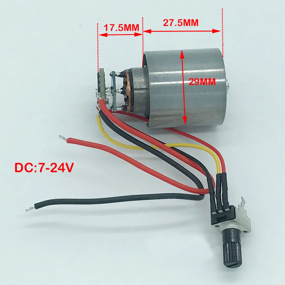 DC7-24V Brushless Motor 3.5A 70W 100000RPM High Speed CNC Aluminum Alloy Impeller Ducted Fan Motor Stepless Speed Regulation