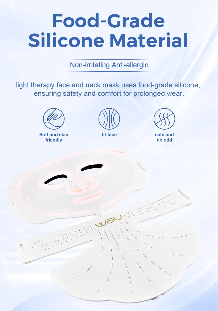 High Quality 4 Colors New Arrival Photon LED Face Red Light Therapy Beauty Equipment Silicone Face And Neck LED Face Mask