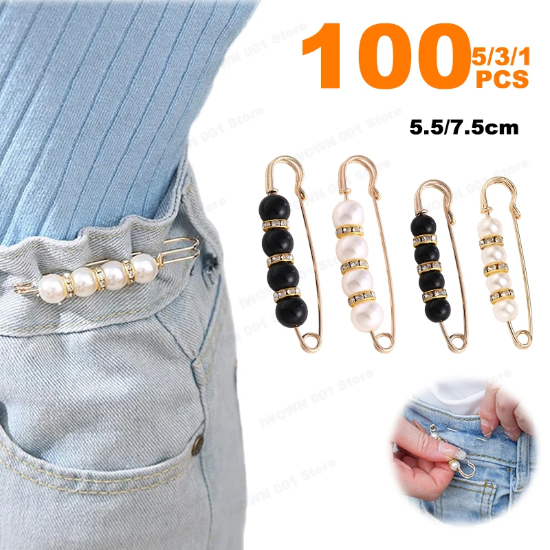 

Fashion Clothing Rhinestone Brooch Women'S Bead Brooch Retro Pearl Clothing Vest Needle Sweater Dress Pants Waist Buckle Brooch