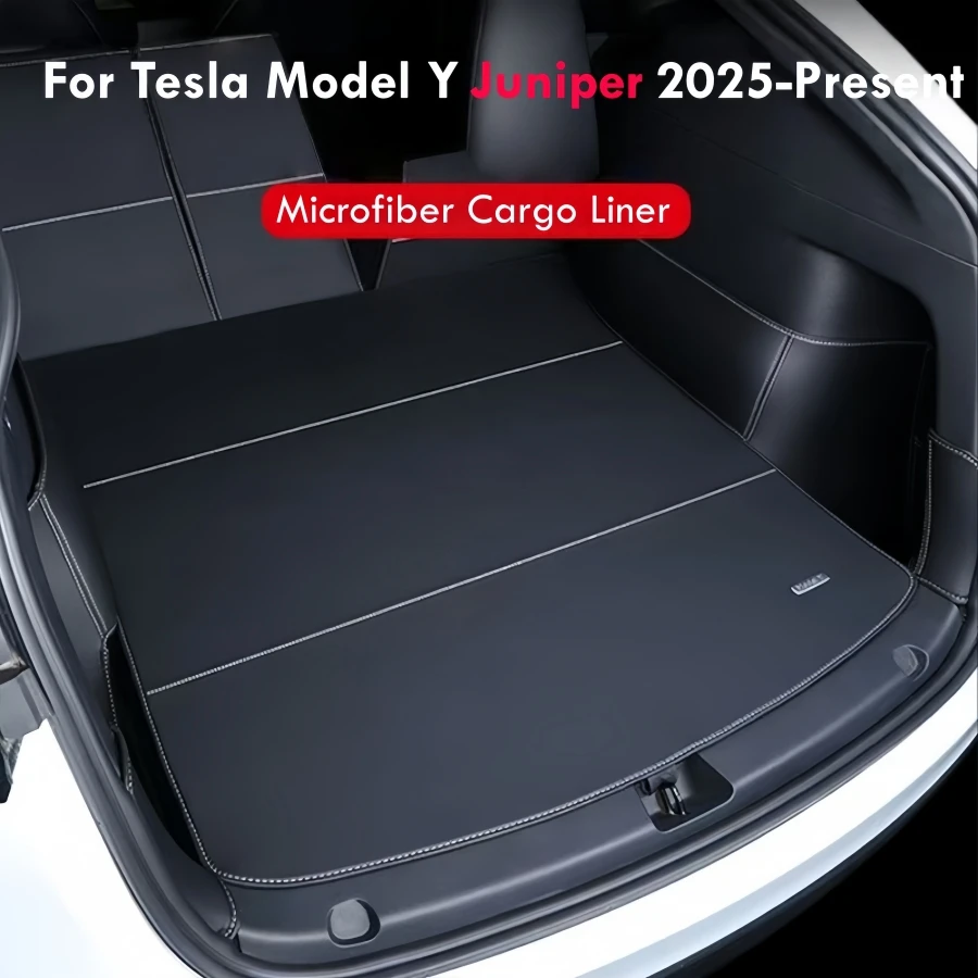 

Segmented Microfiber Leather Cargo Liner For Tesla Model Y Juniper 2025-Present Front Rear Trunk Mats Non-Slip Fully Surrounded