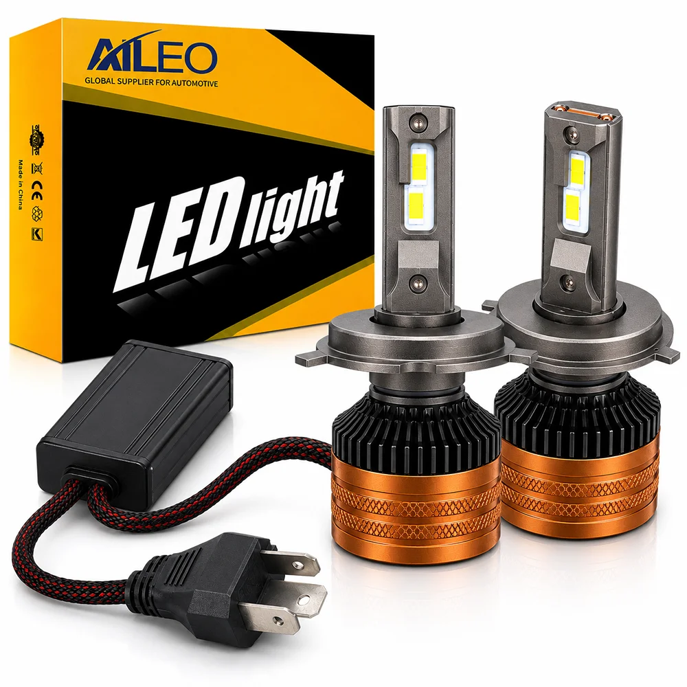 AILEO 2PCS H4 LED HB2 40000LM 100W H4 Headlight Bulb CANBUS 6000K 12V 360° Adjustable Car Headlight Bulbs