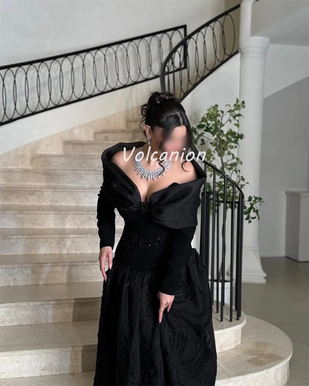 Moda personalizzata squisita organza che borda piega strass fiocco abito da ballo poretrait abiti lunghi abiti da occasione su misura sexy