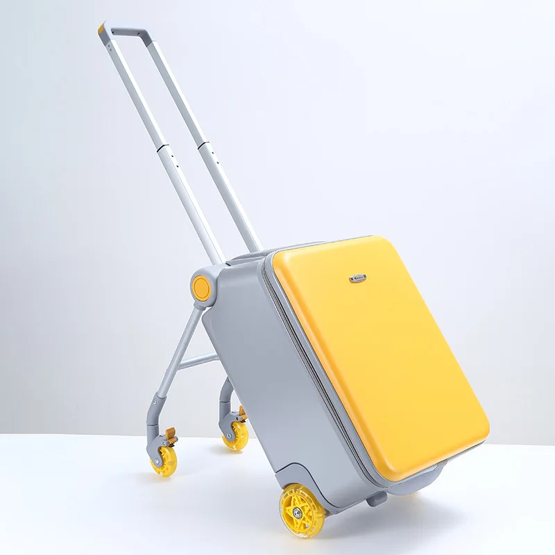 lid luggage box with universal wheels female small 20 inch business trolley box male side open travel box