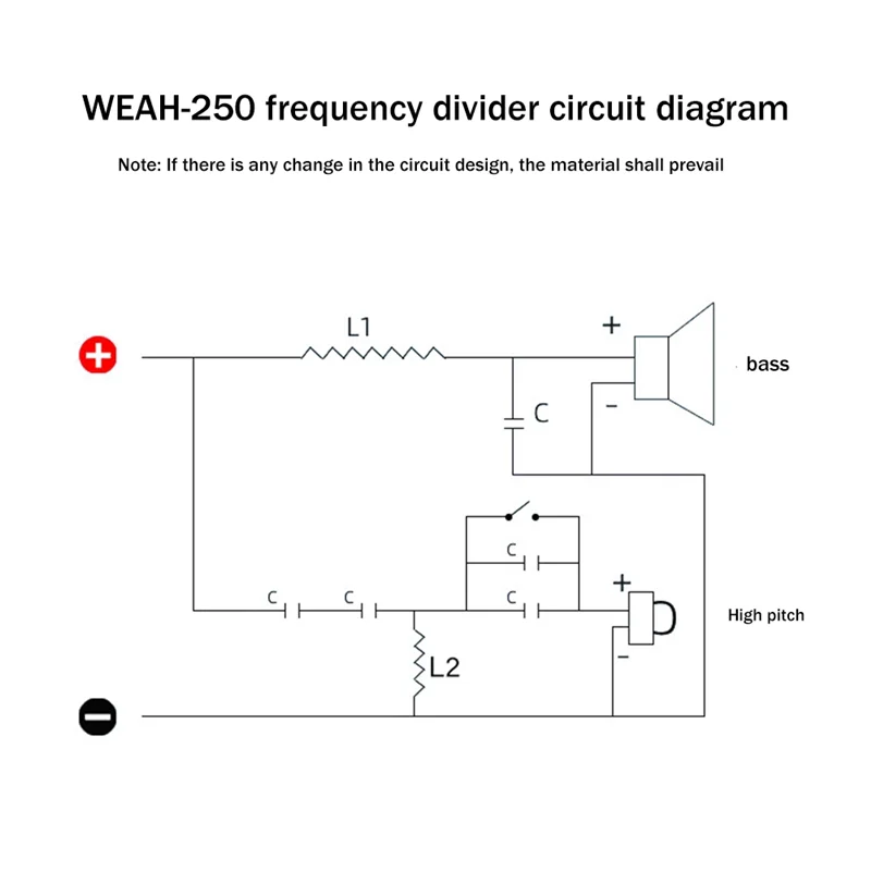 Treble+Bass 2 Way Speaker Crossover HiFi High-Fidelity Frequency Divider Fever Bookshelf Speaker Modified Audio Divider