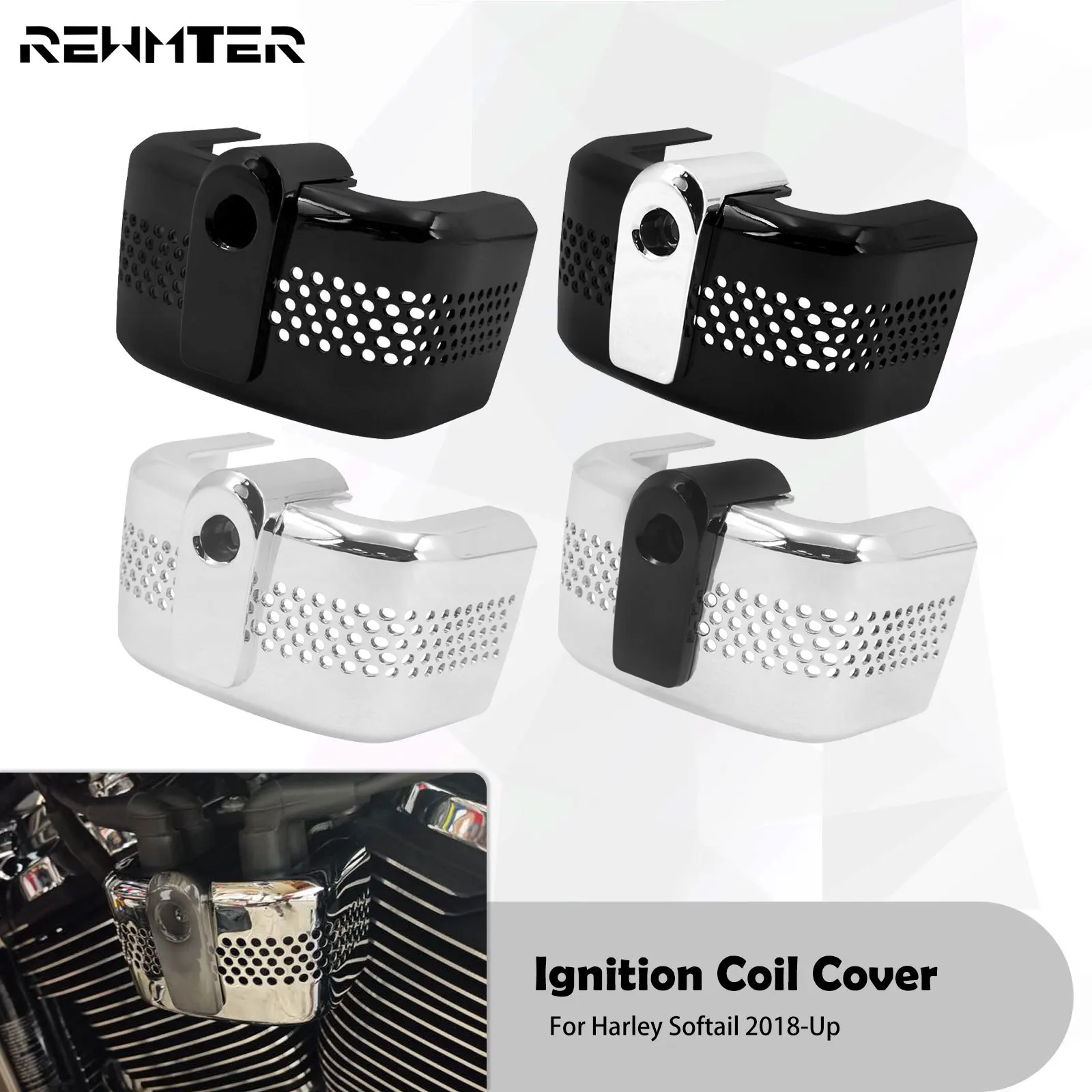 Ignition Coil Cover Motorcycle Coil Caps For Harley Softail Breakout Slim Fat Bob Fatboy FLHC FXBB FXFB FXLR Heritage 2018-2023