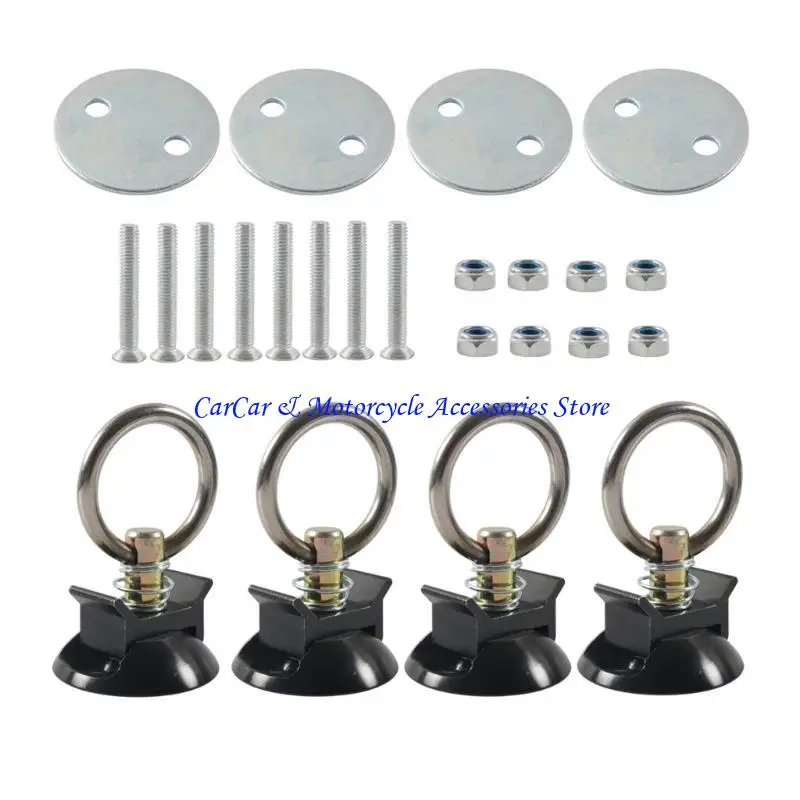 

G5AD 4 Sets L Track Tie Down Tie Down System with Round Rings for Truck Beds