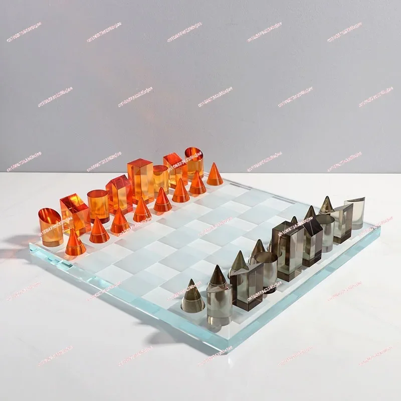 

Nordic Minimalist Crystal International Chess Board Chess Ornaments Modern Sample Room Living Room Soft Home Decoration
