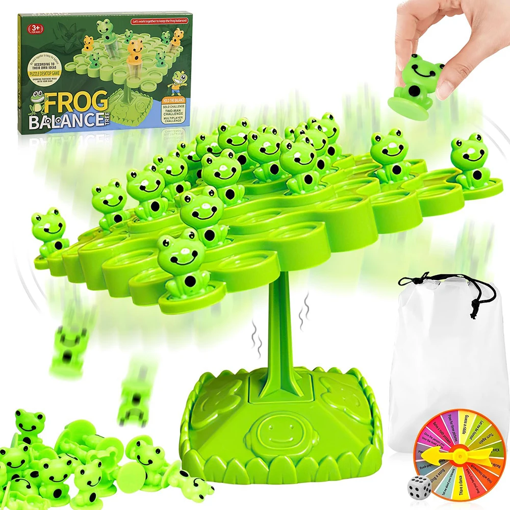 Fun Frog Balance Tree Children Montessori Math Toys Balancing Board Game Parent-child Interaction Tabletop Balance Game Toy Gift