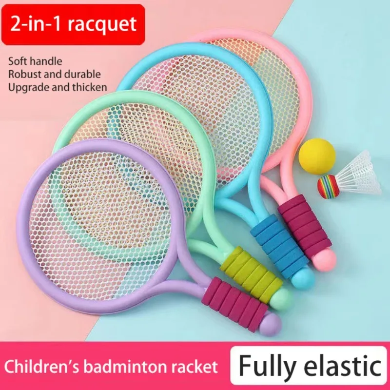 Kids Badminton Rackets Set Lightweight Children Tennis Badminton Toy Children Tennis Racquets with Balls for Family Game