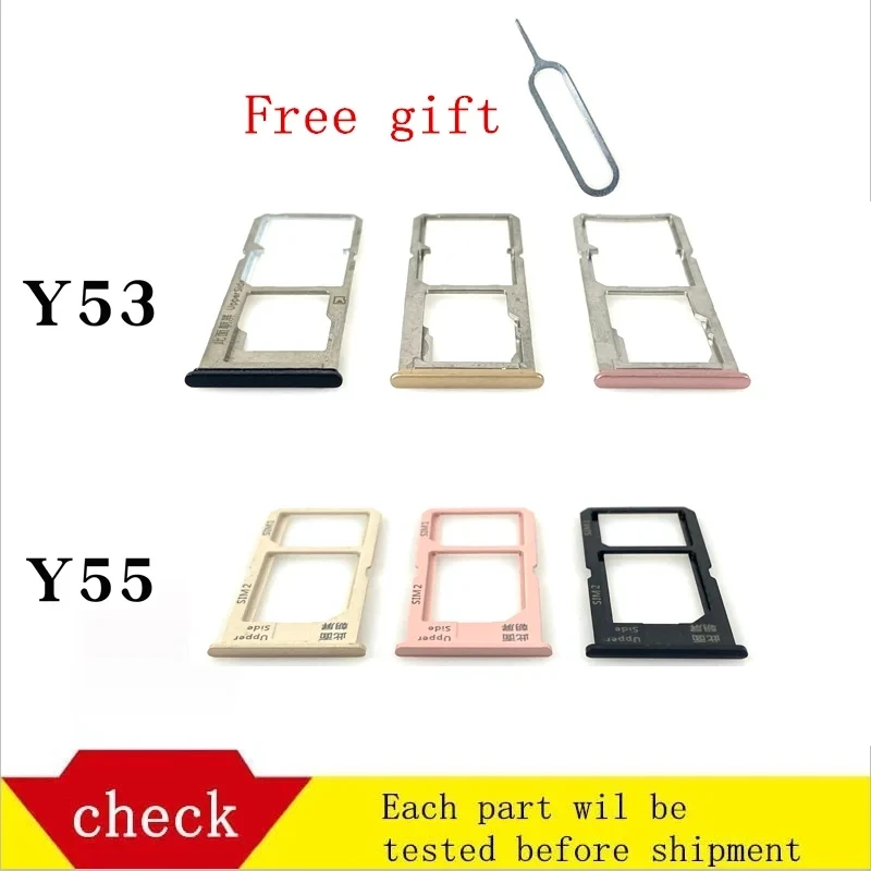 

For VIVO Y53 Y55 SIM Card Tray Sim Card Holder Slot adapter and Micro SD Card Tray Holder With Free Eject Pin Key Tool Needle