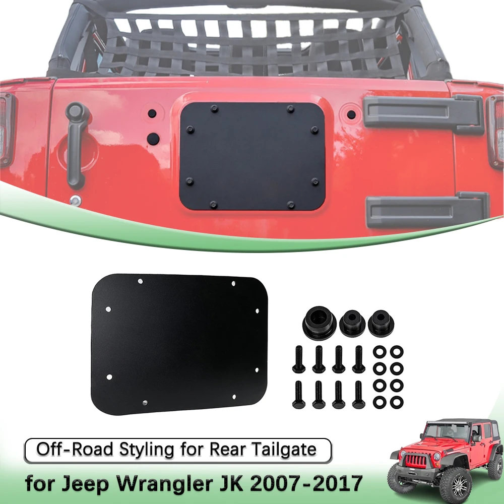 Plaque de couverture de sortie d'air du hayon, bouchons d'étanchéité en caoutchouc pour Jeep Wrangler JK 2007-2017, protection de porte arrière, accessoires extérieurs