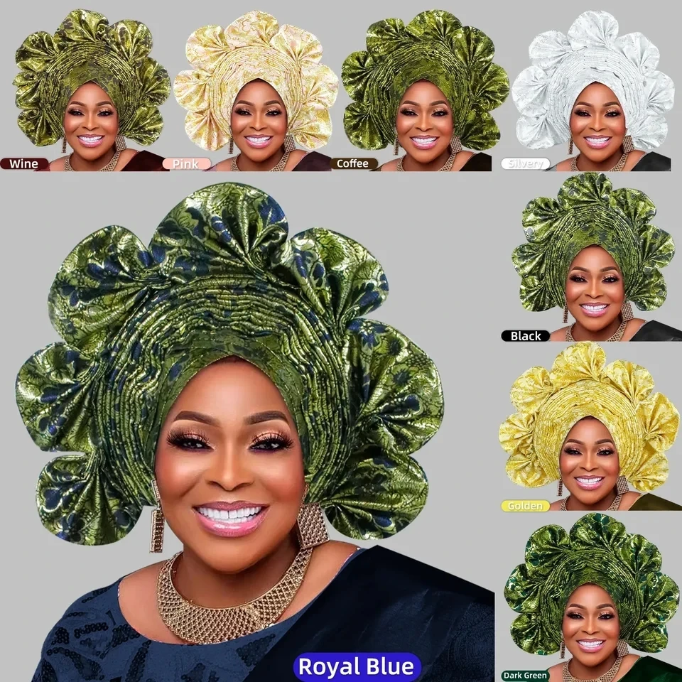 

African Wedding Party Headtie for Women 2025 Fashion African Evening Caps African Turbans for Women Hats Outfits