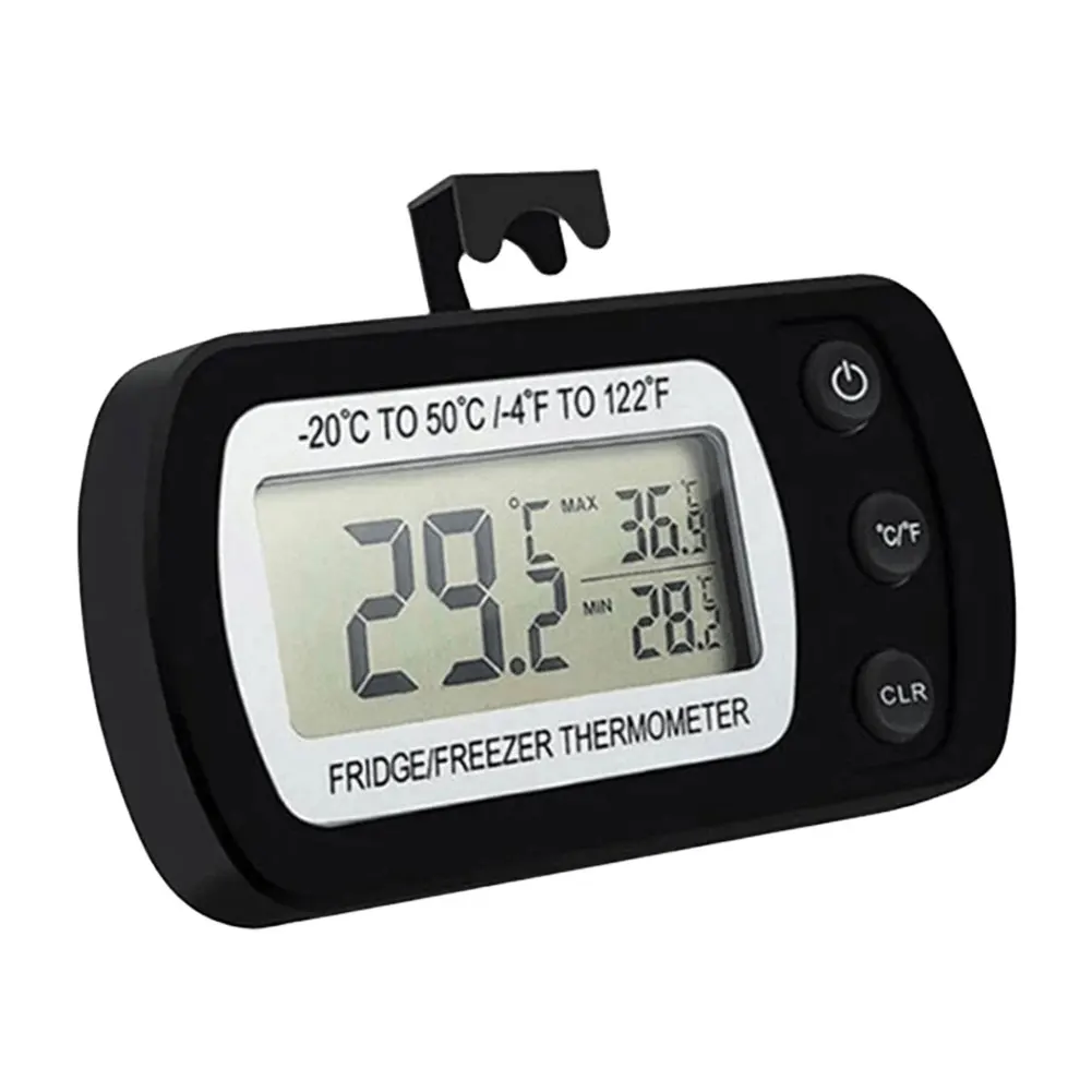 Digital Freezer Room Thermometer Large LCD Waterproof Refrigerator Freezer Thermometer Magnetic Back& Hook for Home Bars Cafe