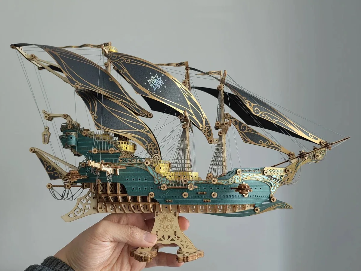 Auf Lager Offizielles Herr der Geheimnisse Klein Schiff Holzblock Montagemodell Ornament Zubehör Spiel Anime Spielzeug Kinder Gif