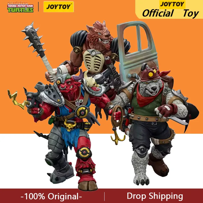 

[Available in Asia] JOYTOY 1/18 Action Figures Ninja Turtles TMNT Rahzar Groundc Dirtbag Anime Figures Toys Model