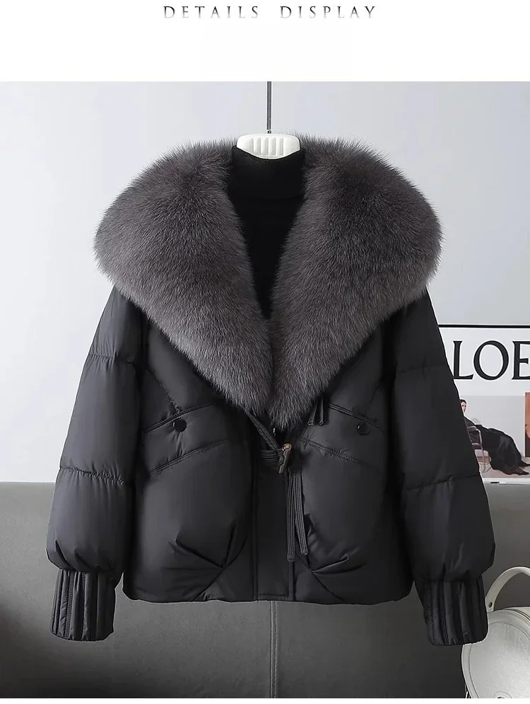2026 Winter Thicke Warm Women's Parkas Removable Fur Collar Bread Coat Loose Chic Down Cotton Padded Casual New Coat Outwear
