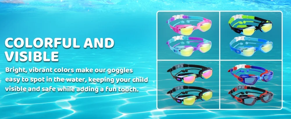Neue Kinder-Schwimmbrille für Jungen und Mädchen im Alter von 2–14 Jahren), hochwertiges Silikon, UV400-Schutz, klare Linse, Schwimmset – Detail 8