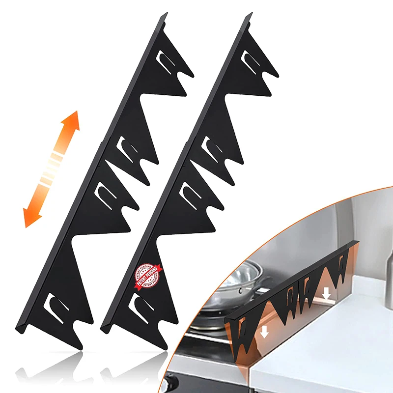 Stainless Steel Adjustable Retractable Stove Gap Covers Cooker Counter Slit Cover For Most Stoves And Countertops