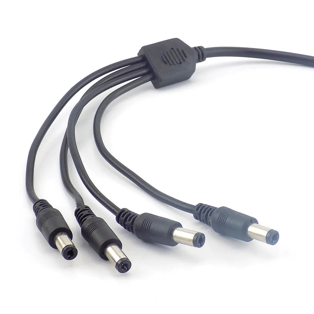 2.1*5.5Mm 1 Vrouw Naar 4 Mannelijke Splitter Plug Kabel Surveillance Dc Voeding 12V Voor Cctv Video Camera D4