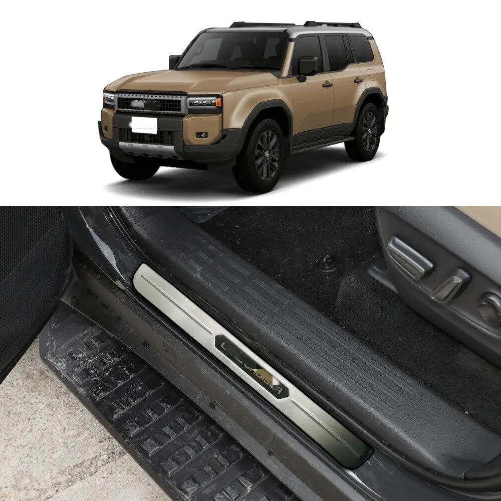 4X Outside Door Sill Scuff Molding Trim Cover for Land Cruiser Prado J250 2024