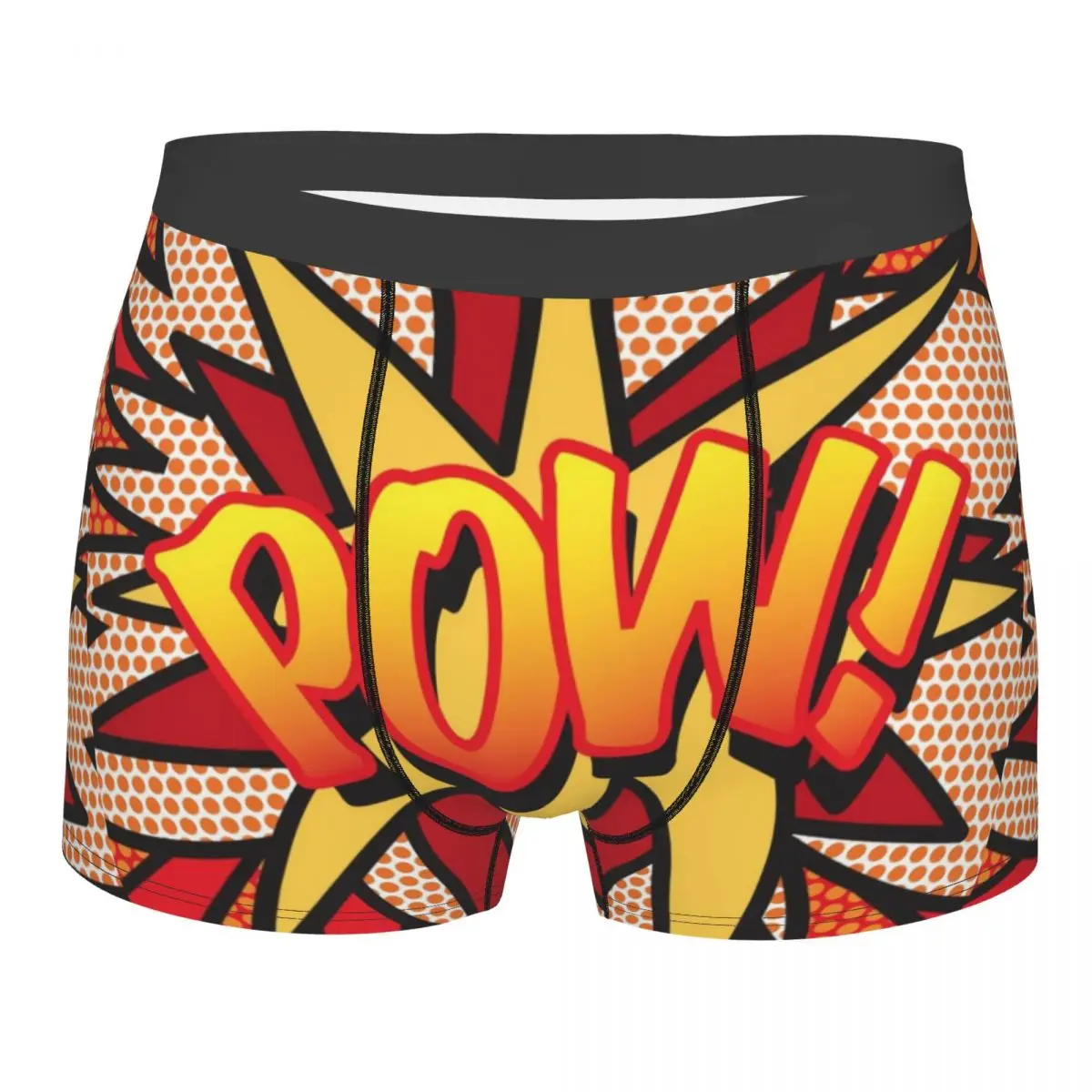 Man Modern Comic Pop Art Underwear Bang Wow Boom Pow Novelty Boxer Shorts Panties Homme Breathable Underpants Plus Size