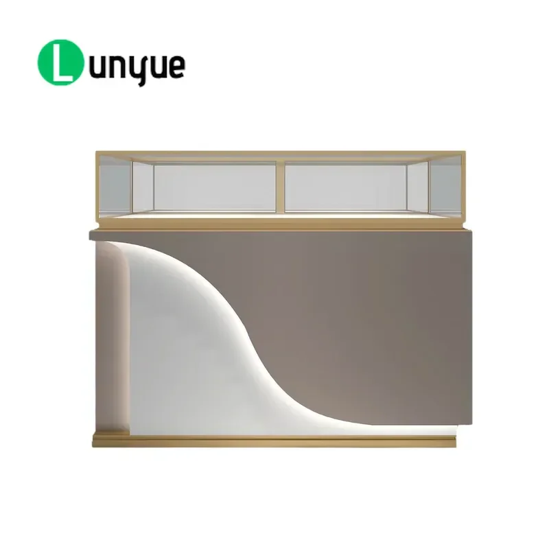 LED Glass Display Cabinet Museum Showcase for Cultural Relics Artifacts Counter with Light High End Furniture for Gallery