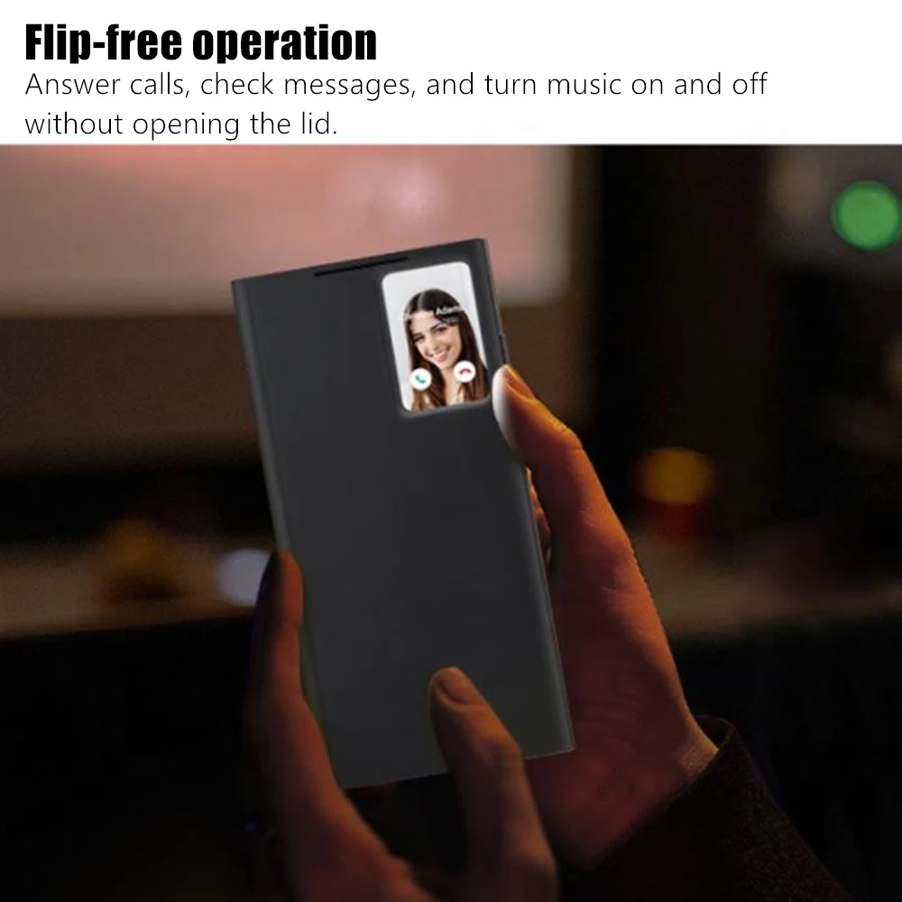 Smart Chip Case For Samsung Galaxy S24 S23 S22 Ultra S21 Plus S20 + Note 10 20 Window View Leather Cover Flip-free Intelligent