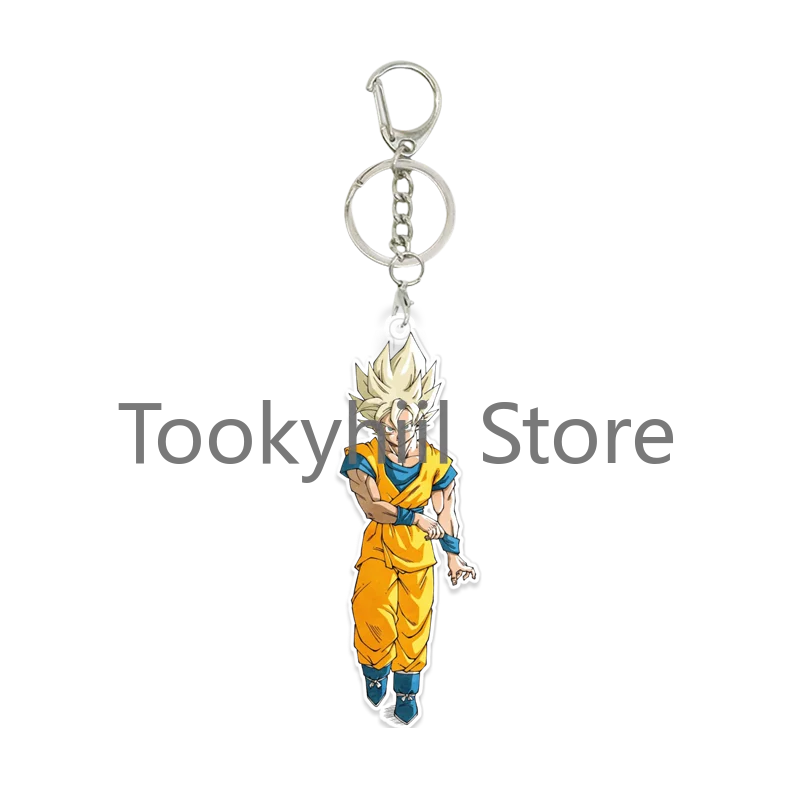 Goku Portachiavi in acrilico Mini Q Accessori Ciondolo Gioielli Kakarotto Cartoon Decora Figura anime ChiChi Oolong Ragazzo Regalo di compleanno