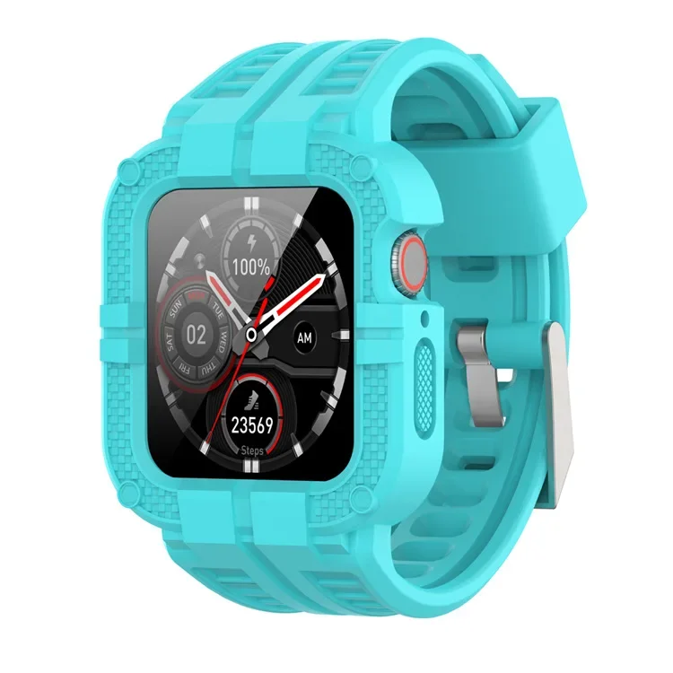 Sport Clear Band and Case para Apple Watch, Pulseira de Silicone, Coréia, iWatch Strap, 7, 6, SE, 5, 4, 3, 2, 41mm, 45mm, 38mm, 40 milímetros, 44 milímetros, 42 milímetros