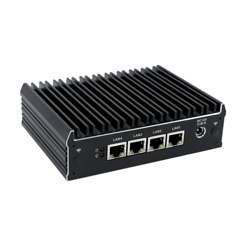 Yanling Intel Celeron J3160 Quad Core Fanless Mini PC 4 Gigabit LAN 2 * HD pfSense Firewall Apparaat AES-NI