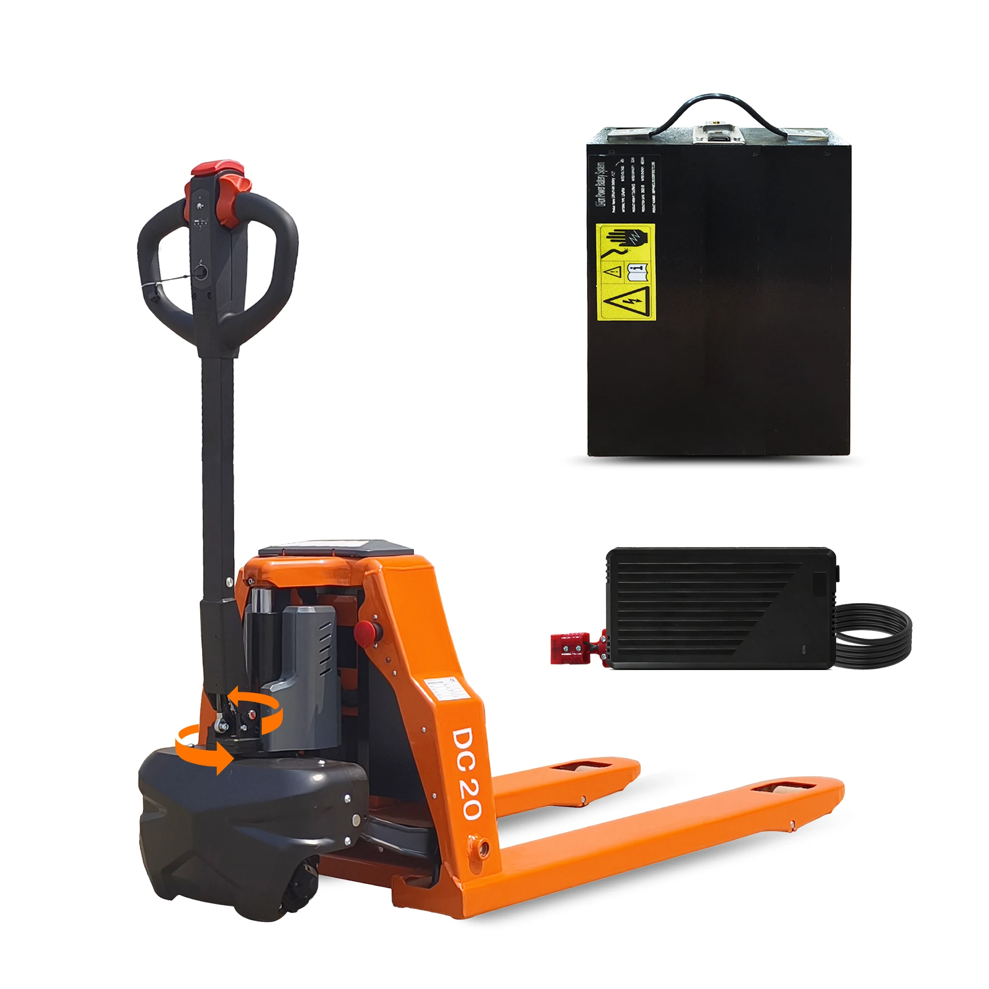 

(US Stock) Spiderway Electric Pallet Jack, Lithium Battery Truck Fully Powered Handling Jacks 4400 lbs Capacity 48" x 27" Forks