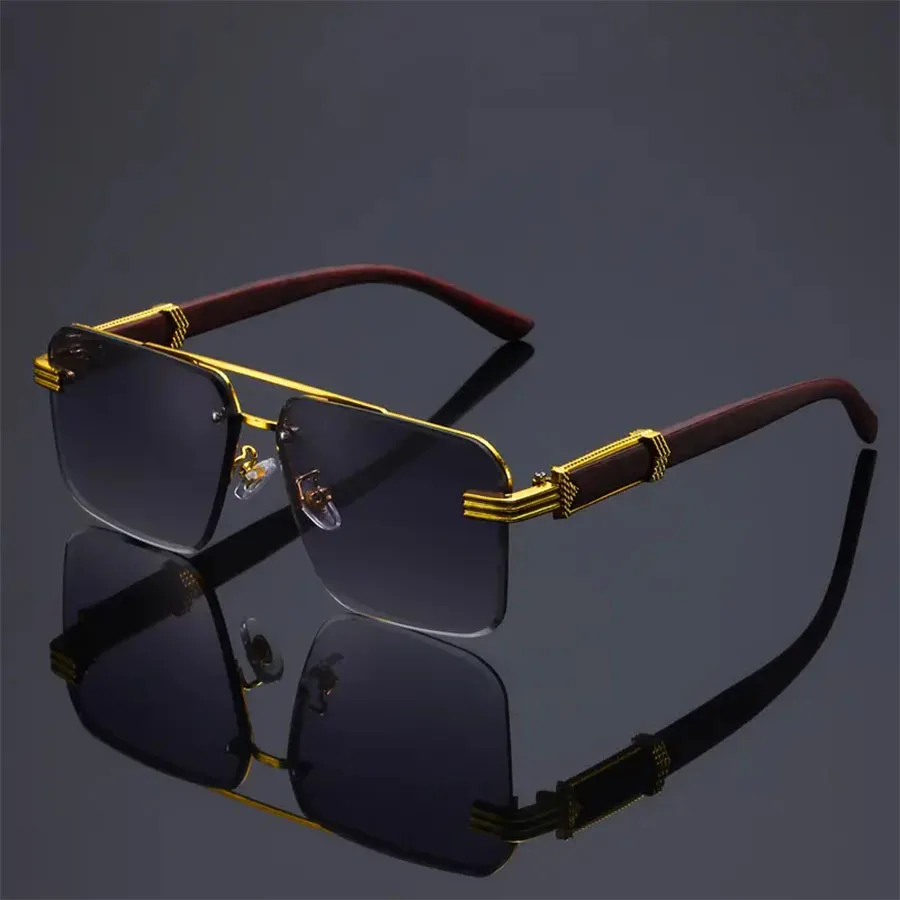 Textured Double-Bridge Fashion Sunglasses
